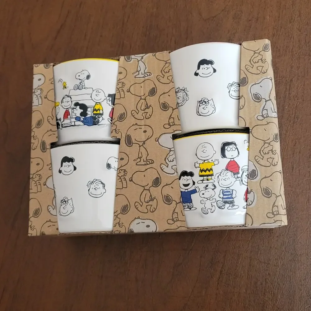 Peanuts Rae Dunn Snoopy Fall 8oz Ramekins Set Of 4 Serving Bowls NEW